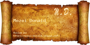 Mezei Donald névjegykártya